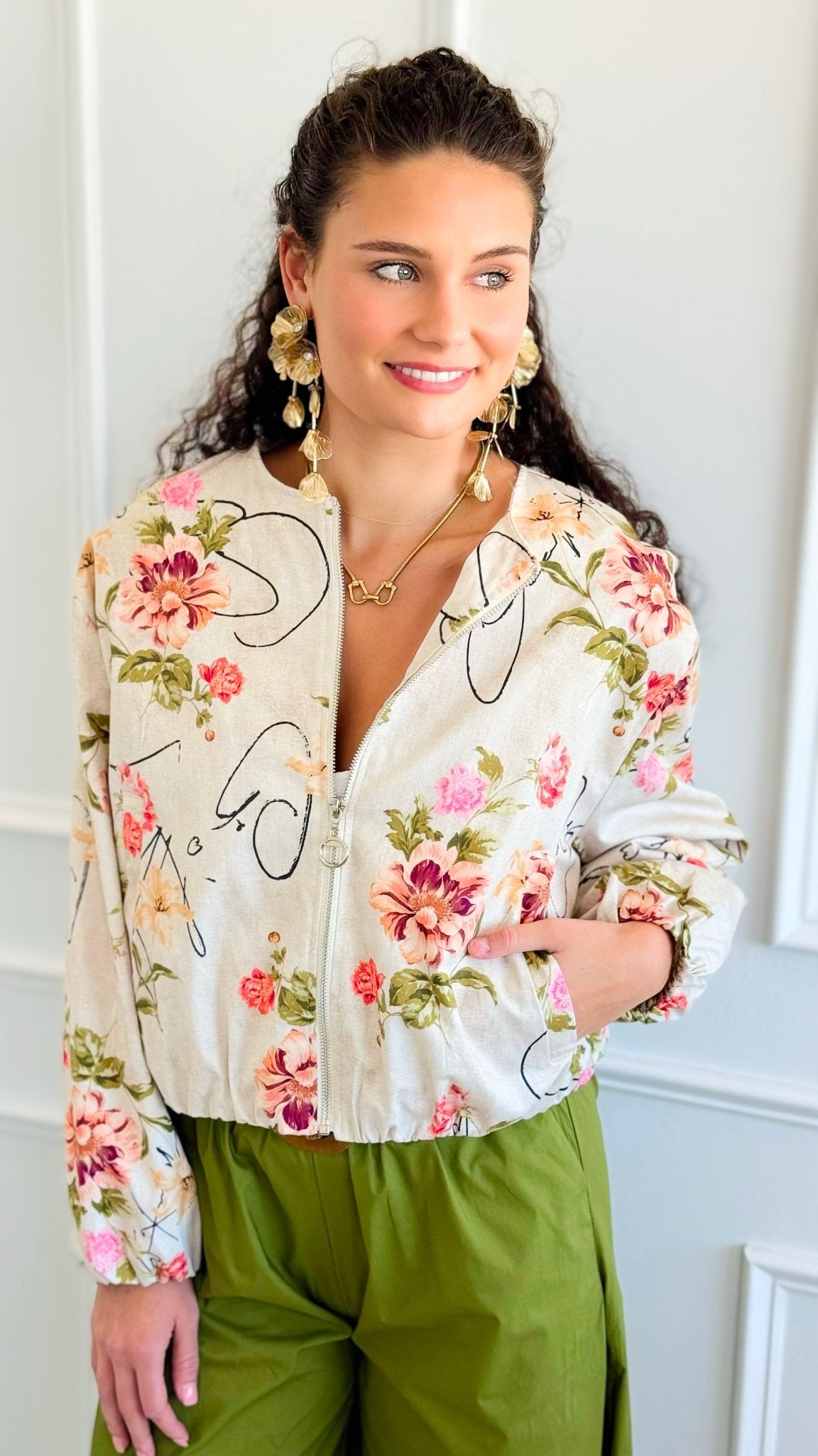 Vintage Bloom Italian Zip Jacket