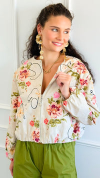 Vintage Bloom Italian Zip Jacket