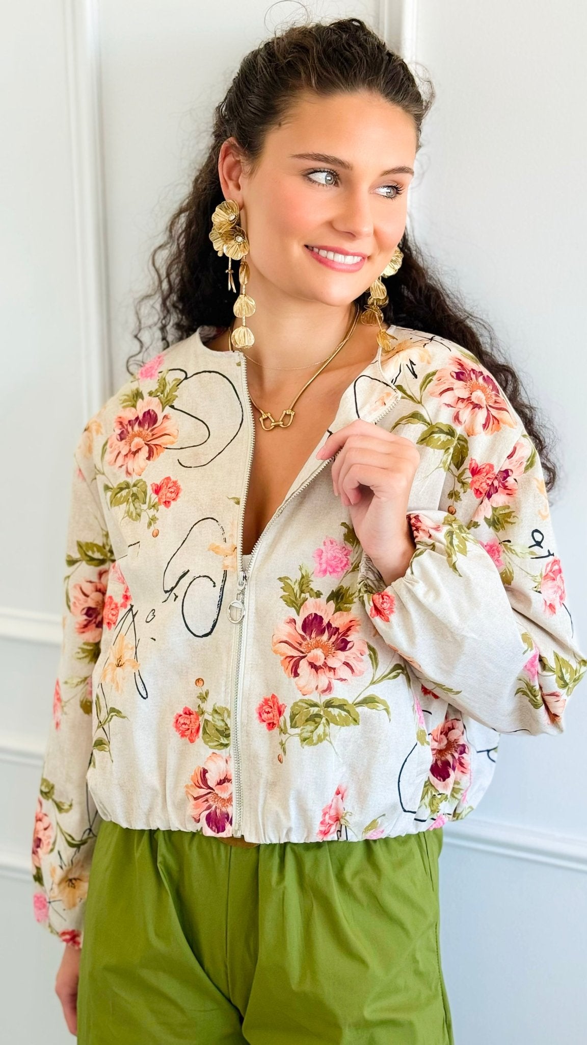 Vintage Bloom Italian Zip Jacket