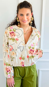 Vintage Bloom Italian Zip Jacket