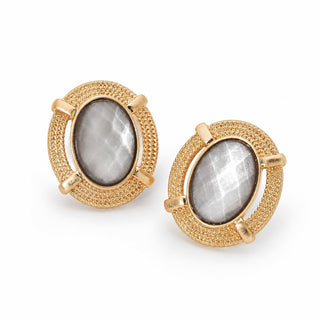 Vintage Oval Stud Earring - Black Diamond