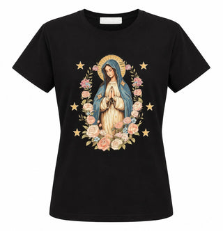 Virgin Mary Graphic Tee - Black