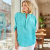 Button Linen Tunic Top - Green-130 Long Sleeve Set-Tempo-Coastal Bloom Boutique, find the trendiest versions of the popular styles and looks Located in Indialantic, FL