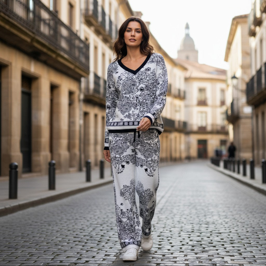 Whirlwind Jacquard Italian Set-210 Loungewear/Sets-K2-Coastal Bloom Boutique, find the trendiest versions of the popular styles and looks Located in Indialantic, FL