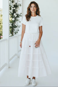 Bohemian Breeze Drawstring Skirt-170 Bottoms/Shorts-White Birch-Coastal Bloom Boutique, find the trendiest versions of the popular styles and looks Located in Indialantic, FL