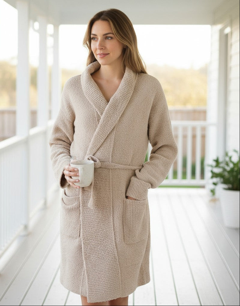 Cloudlike Comfort Robe - Beige-150 Cardigans/Layers-NYW-Coastal Bloom Boutique, find the trendiest versions of the popular styles and looks Located in Indialantic, FL