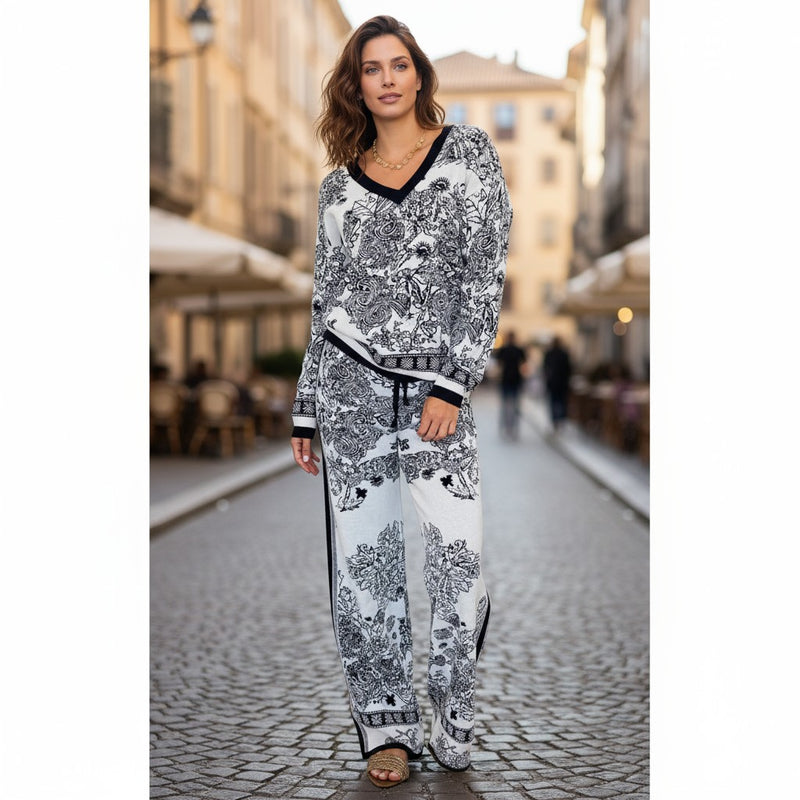 Whirlwind Jacquard Italian Set-210 Loungewear/Sets-K2-Coastal Bloom Boutique, find the trendiest versions of the popular styles and looks Located in Indialantic, FL