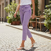 Washed Edge Cropped Jeans - Violet-190 Denim-Zenana-Coastal Bloom Boutique, find the trendiest versions of the popular styles and looks Located in Indialantic, FL