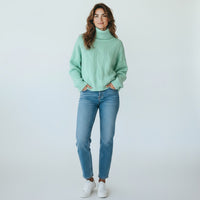 Seabreeze Cropped Turtleneck Knit Sweater-140 Sweaters-Rousseau-Coastal Bloom Boutique, find the trendiest versions of the popular styles and looks Located in Indialantic, FL