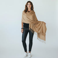 Fringe Pashmina Scarf - Taupe-260 Other Accessories-NYW-Coastal Bloom Boutique, find the trendiest versions of the popular styles and looks Located in Indialantic, FL