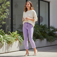 Washed Edge Cropped Jeans - Violet-190 Denim-Zenana-Coastal Bloom Boutique, find the trendiest versions of the popular styles and looks Located in Indialantic, FL