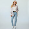 Checkmate Luxe Button Down Blouse-110 Long Sleeve Tops-Rousseau-Coastal Bloom Boutique, find the trendiest versions of the popular styles and looks Located in Indialantic, FL