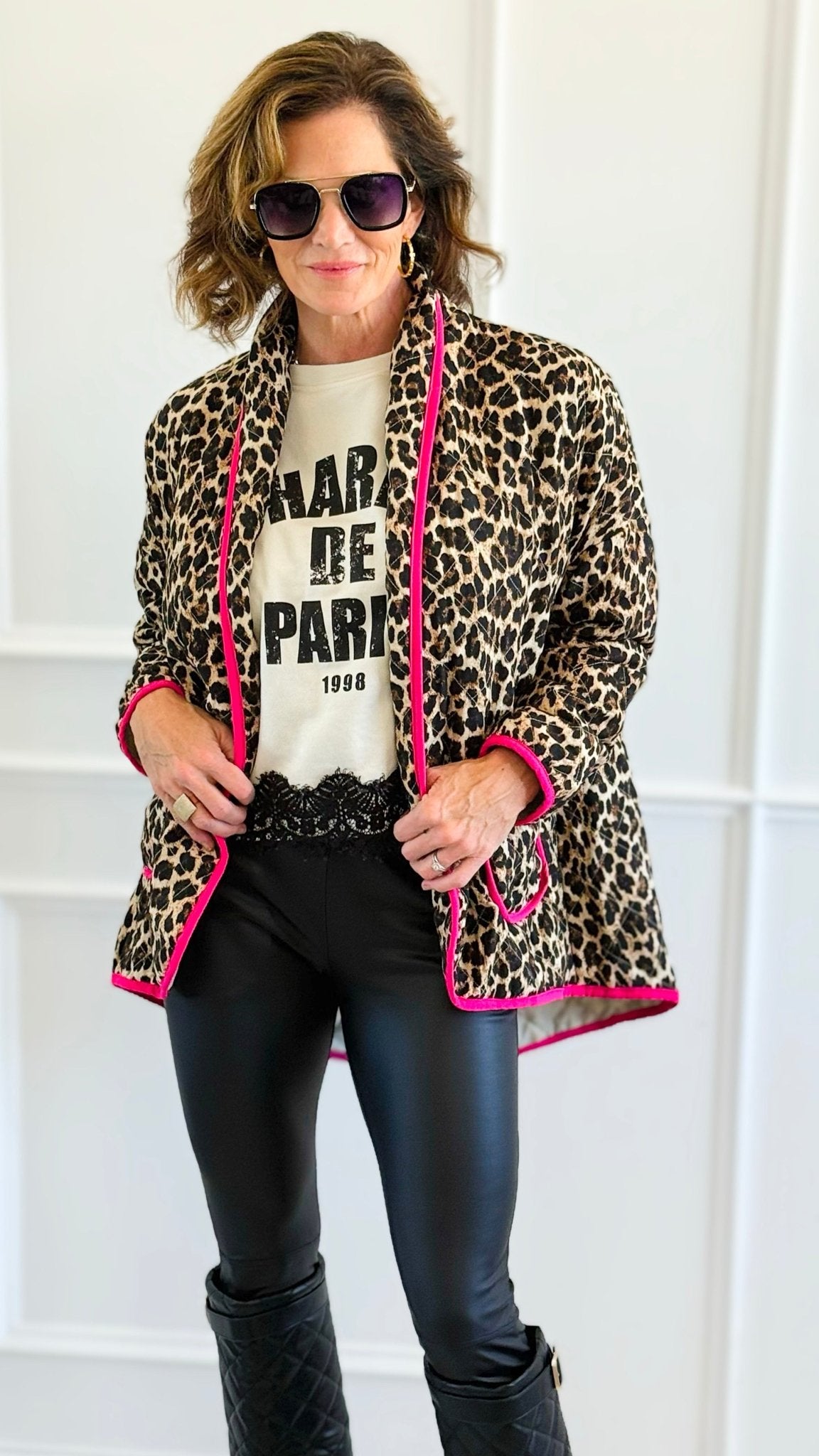 Vivid Wild Italian Jacket-160 Jackets-AMIRA-Coastal Bloom Boutique, find the trendiest versions of the popular styles and looks Located in Indialantic, FL