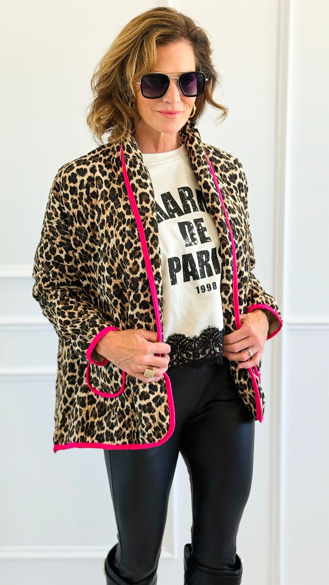 Vivid Wild Italian Jacket-160 Jackets-AMIRA-Coastal Bloom Boutique, find the trendiest versions of the popular styles and looks Located in Indialantic, FL
