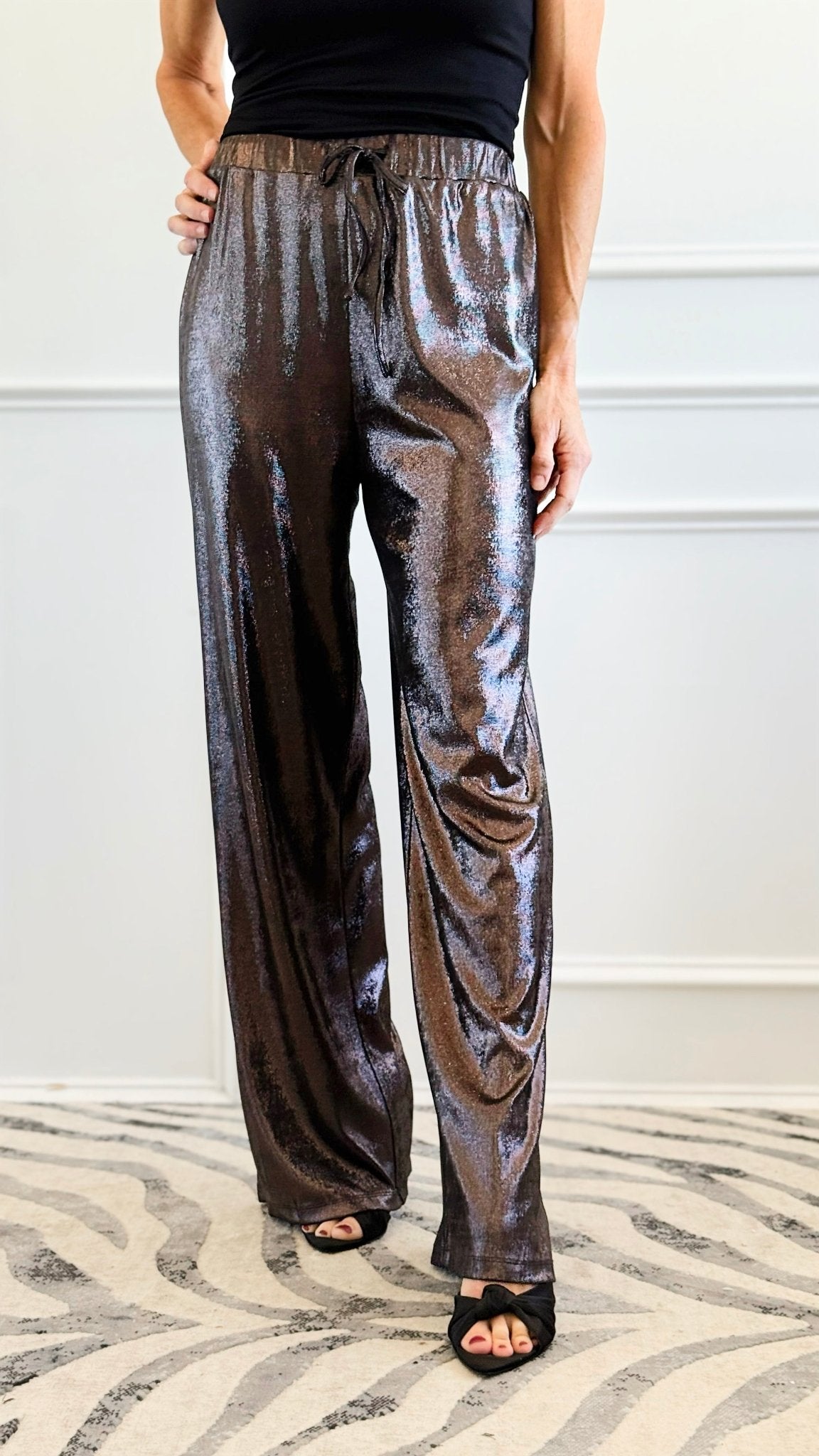 Walk the Line Charcoal Wide Leg Pants-170 Bottoms-GLAM-Coastal Bloom Boutique, find the trendiest versions of the popular styles and looks Located in Indialantic, FL