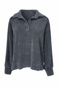 Wander Ease Textured Collar Top