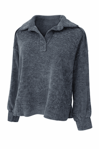 Wander Ease Textured Collar Top