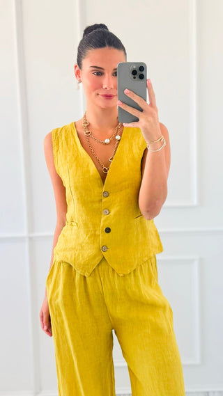 Wanderlust Italian Linen Vest