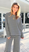 Weekend Muse Oversized Stripe Tee-110 Long Sleeve Tops-things between-Coastal Bloom Boutique, find the trendiest versions of the popular styles and looks Located in Indialantic, FL