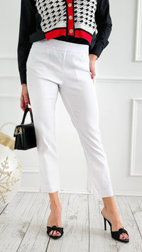 Weekend Muse Slim Ankle Pant-White-100 Pants-spin usa-Coastal Bloom Boutique, find the trendiest versions of the popular styles and looks Located in Indialantic, FL
