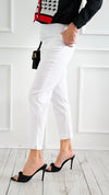 Weekend Muse Slim Ankle Pant-White-100 Pants-spin usa-Coastal Bloom Boutique, find the trendiest versions of the popular styles and looks Located in Indialantic, FL