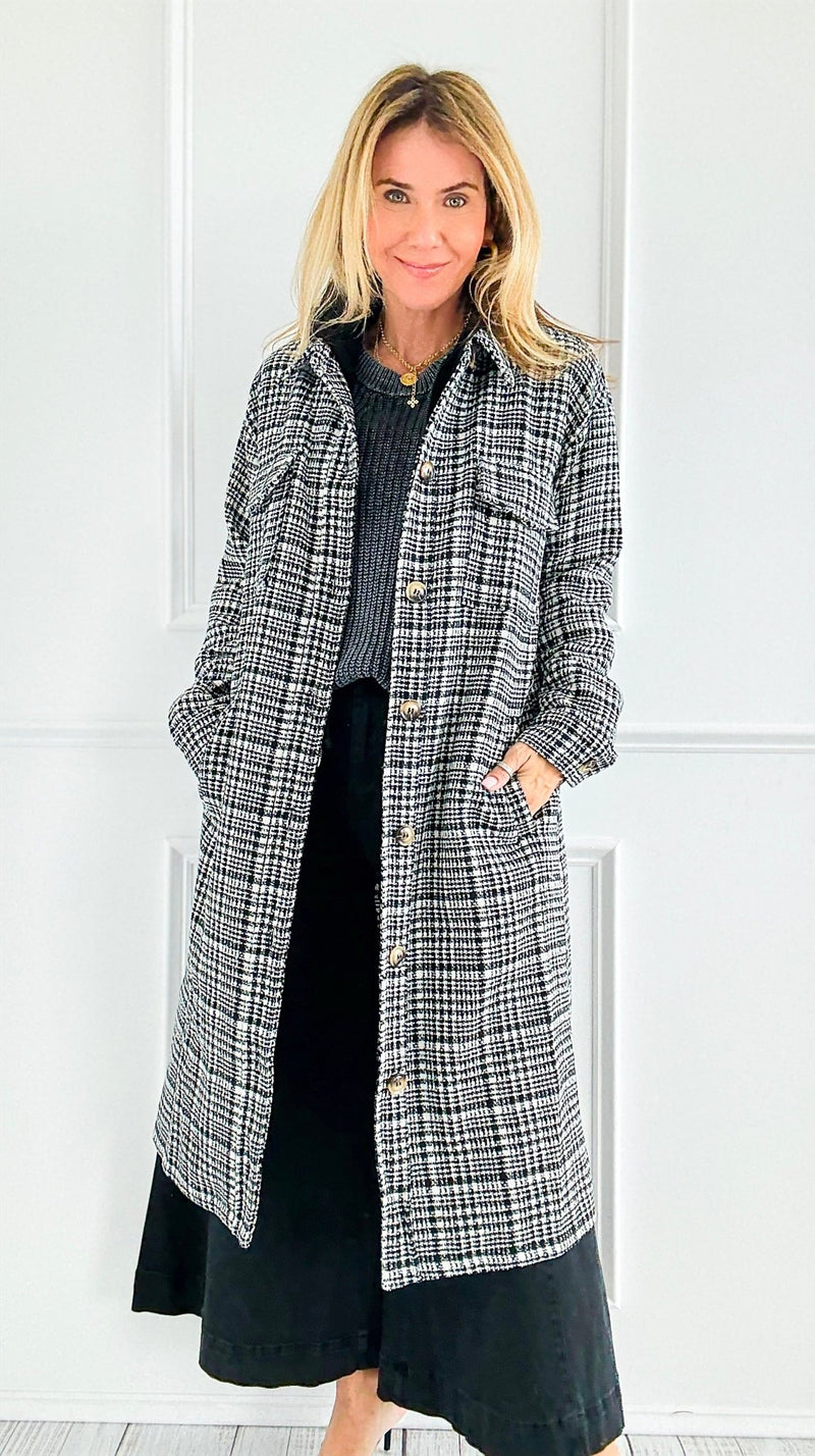 Weekend Plaid Hooded Coat-160 Jackets-mystree-Coastal Bloom Boutique, find the trendiest versions of the popular styles and looks Located in Indialantic, FL