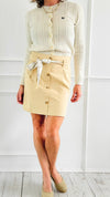 Weekender Bow Detail Skirt - Taupe-170 Bottoms-Must Have-Coastal Bloom Boutique, find the trendiest versions of the popular styles and looks Located in Indialantic, FL