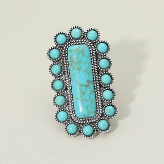Western Stone Stretch Ring - Turquoise