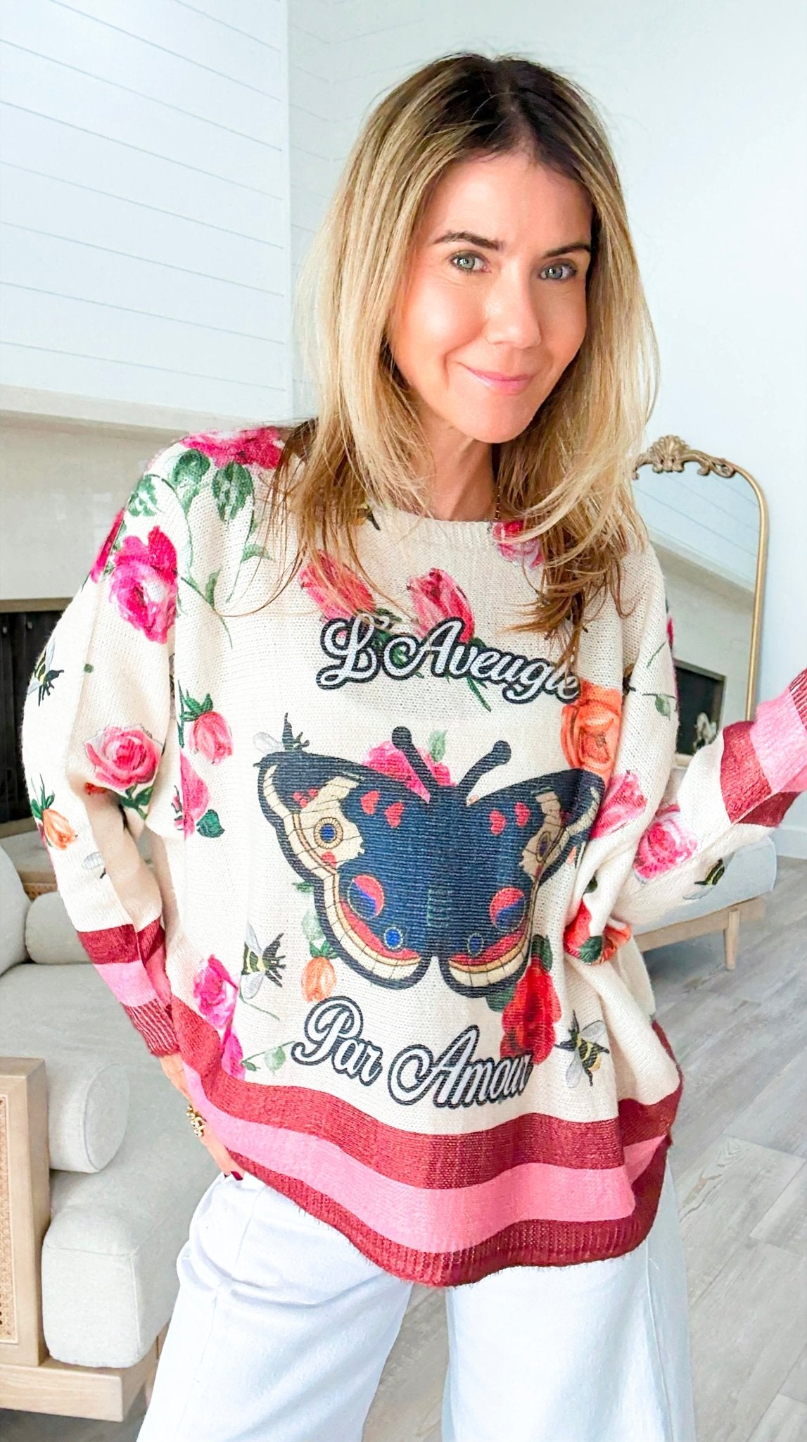 Whimsical Romance Italian Emilia Knit Sweater-140 Sweaters-SORPRESA-Coastal Bloom Boutique, find the trendiest versions of the popular styles and looks Located in Indialantic, FL