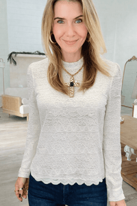 Whispered Lace High-Neck Top