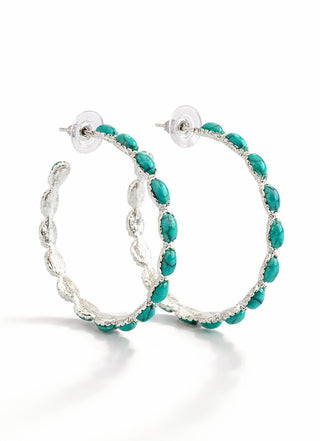 Whispering Horizon Hoops Earrings - Turquoise