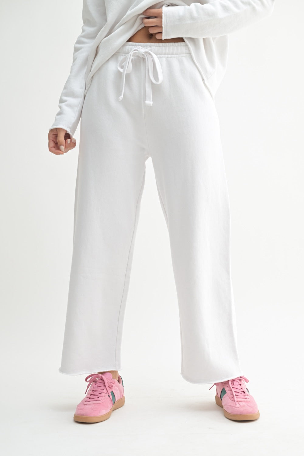 Cozy Lounge Pant - White-100 Pants-Mono B-Coastal Bloom Boutique, find the trendiest versions of the popular styles and looks Located in Indialantic, FL