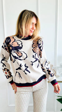 Wild Bloom Storybook Sweater-140 Sweaters-JODIFL-Coastal Bloom Boutique, find the trendiest versions of the popular styles and looks Located in Indialantic, FL
