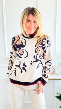 Wild Bloom Storybook Sweater-140 Sweaters-JODIFL-Coastal Bloom Boutique, find the trendiest versions of the popular styles and looks Located in Indialantic, FL