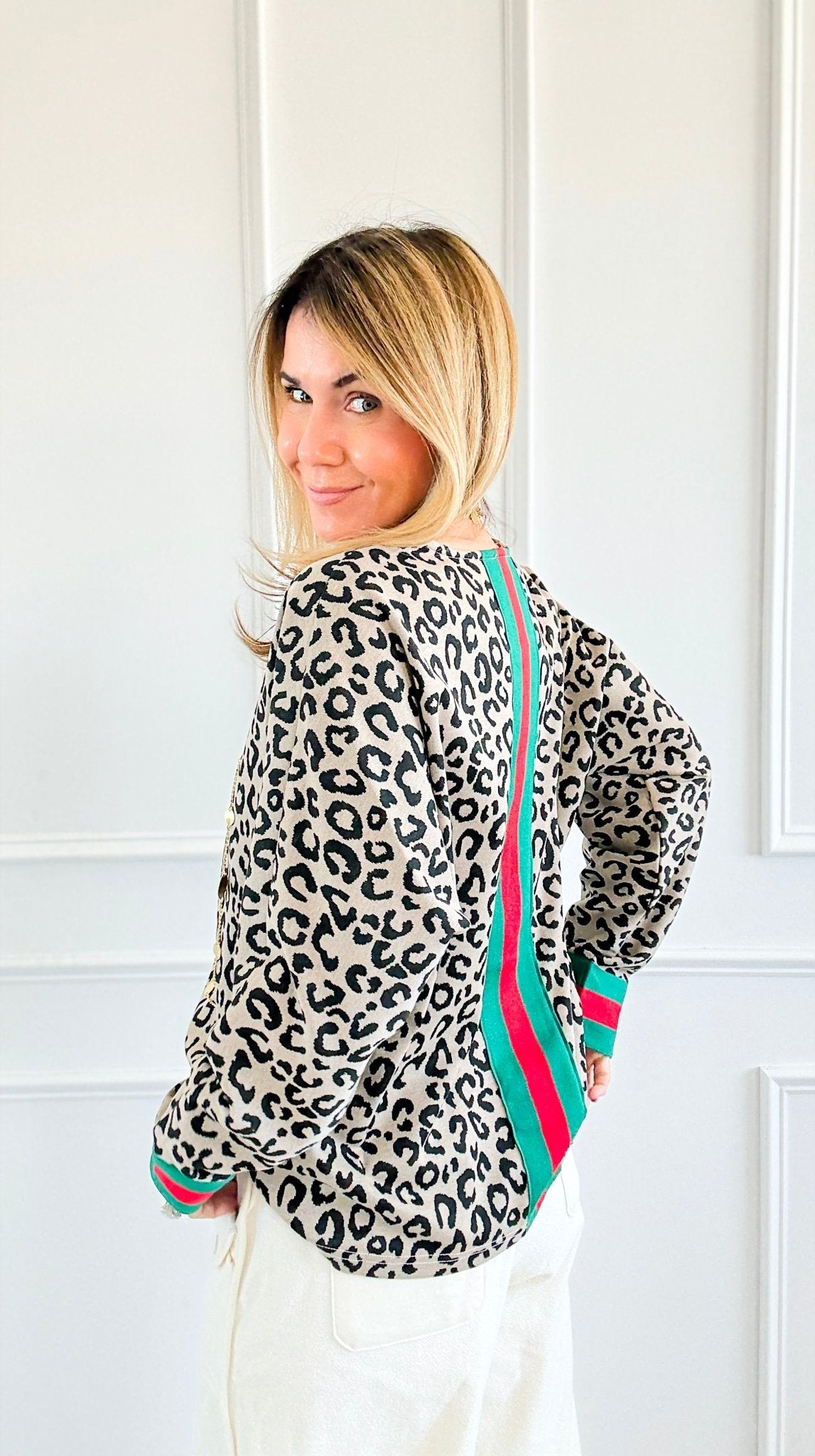 Wild Chic Stripe Top-110 Long Sleeve Tops-JODIFL-Coastal Bloom Boutique, find the trendiest versions of the popular styles and looks Located in Indialantic, FL