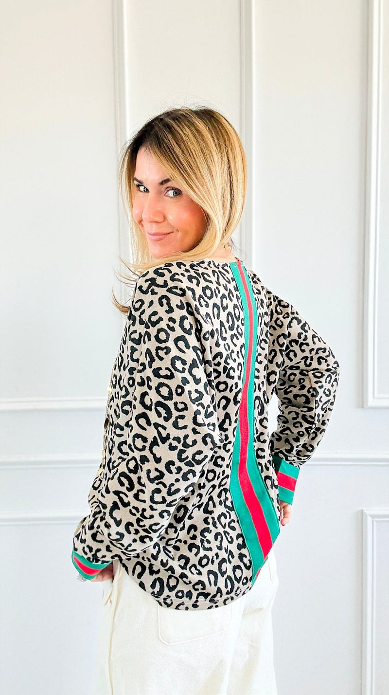 Wild Chic Stripe Top-110 Long Sleeve Tops-JODIFL-Coastal Bloom Boutique, find the trendiest versions of the popular styles and looks Located in Indialantic, FL
