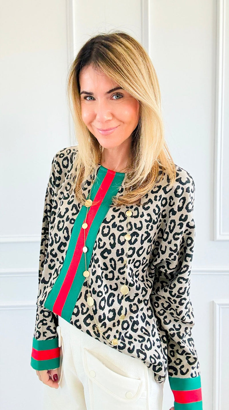 Wild Chic Stripe Top-110 Long Sleeve Tops-JODIFL-Coastal Bloom Boutique, find the trendiest versions of the popular styles and looks Located in Indialantic, FL