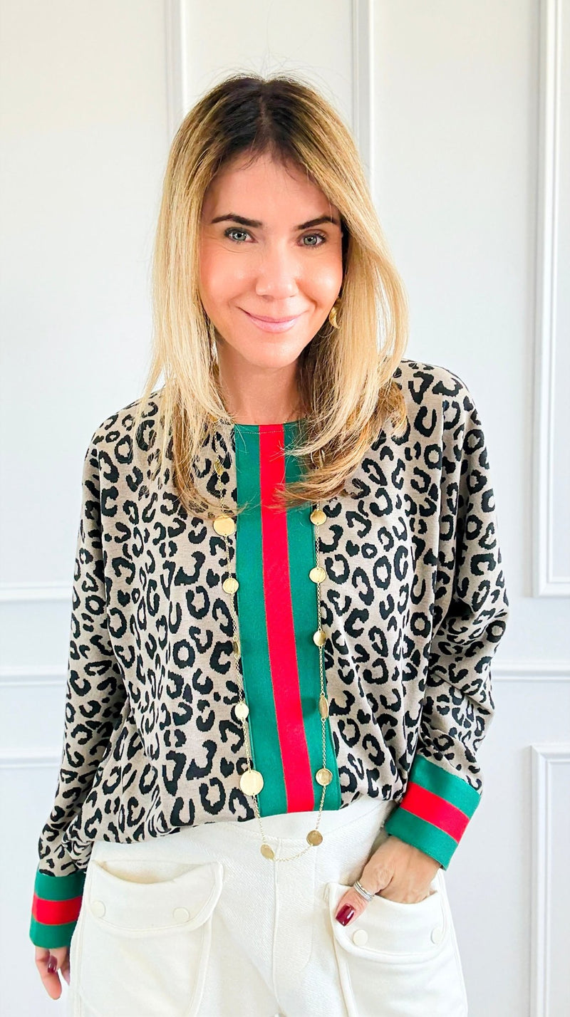 Wild Chic Stripe Top-110 Long Sleeve Tops-JODIFL-Coastal Bloom Boutique, find the trendiest versions of the popular styles and looks Located in Indialantic, FL