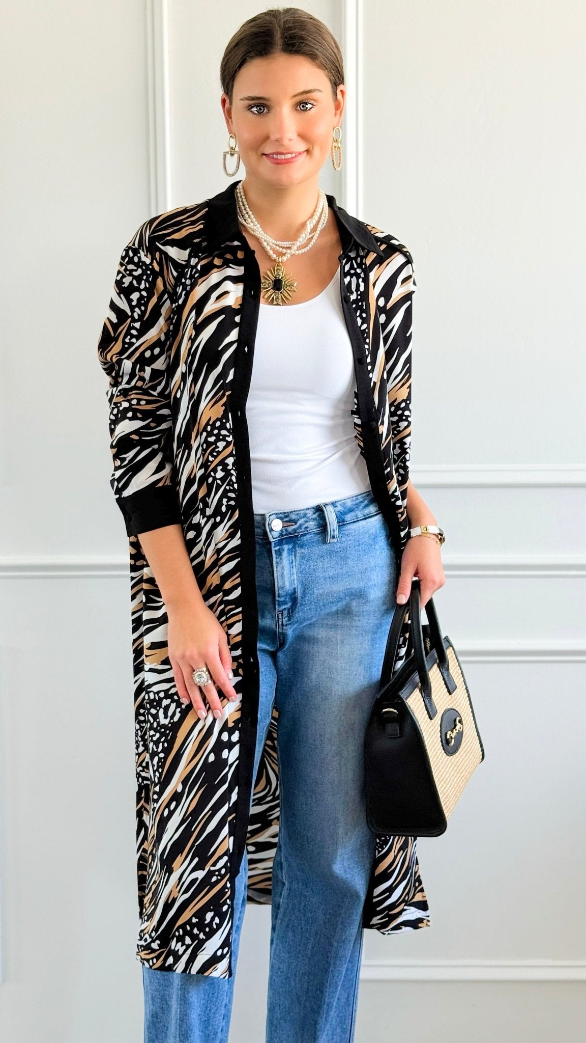 Wild Current Button Front Dress-200 Dresses/Jumpsuits/Rompers-Umgee-Coastal Bloom Boutique, find the trendiest versions of the popular styles and looks Located in Indialantic, FL