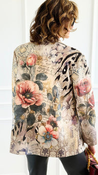 Wild Exotic Bloom Italian Blazer-160 Jackets-AMIRA-Coastal Bloom Boutique, find the trendiest versions of the popular styles and looks Located in Indialantic, FL