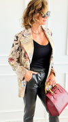 Wild Exotic Bloom Italian Blazer-160 Jackets-AMIRA-Coastal Bloom Boutique, find the trendiest versions of the popular styles and looks Located in Indialantic, FL