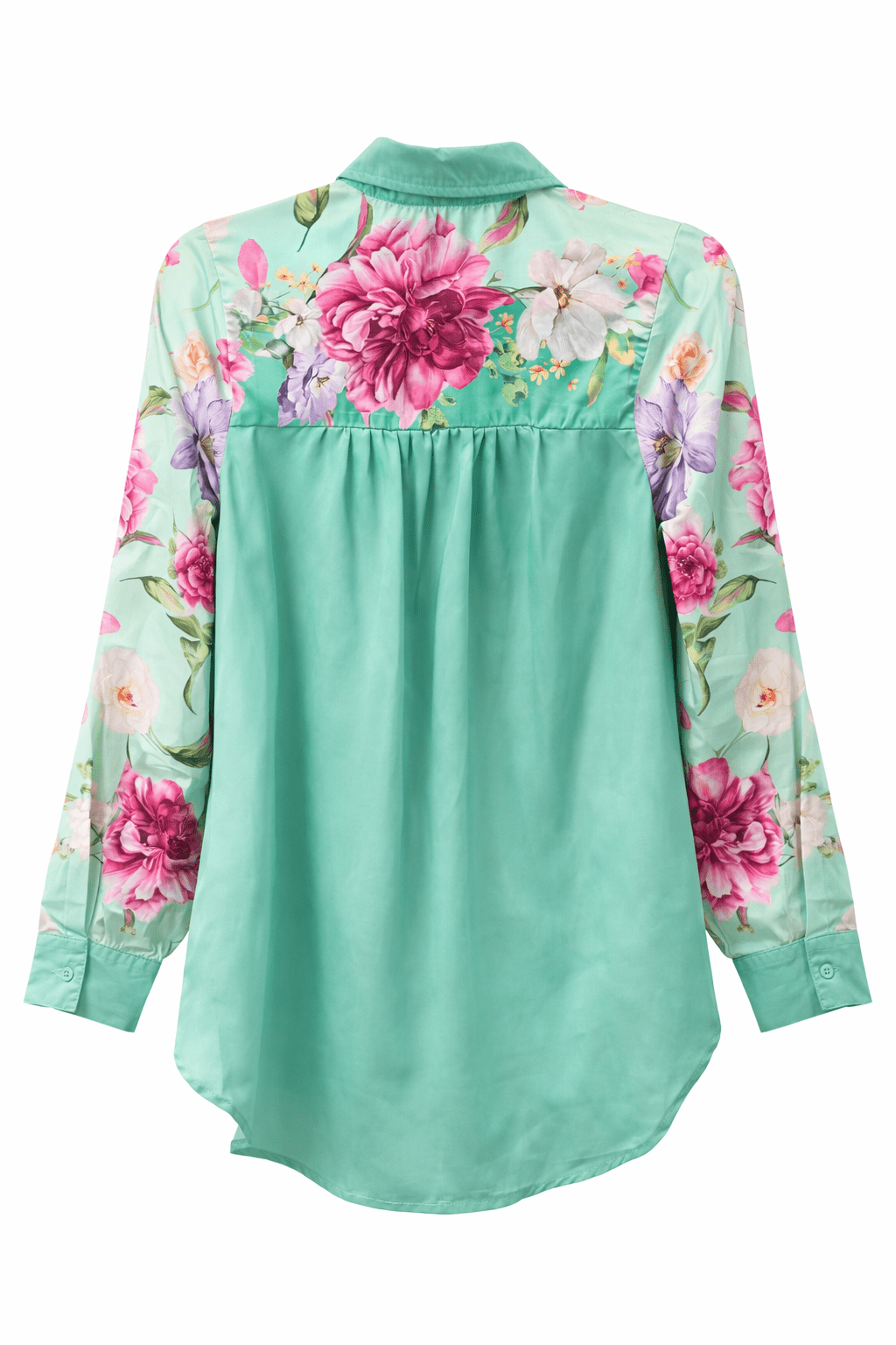 Wild Garden Button Down Top - Green