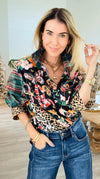 Wild Garden Italian Blouse-110 Long Sleeve Tops-GELSOMINO-Coastal Bloom Boutique, find the trendiest versions of the popular styles and looks Located in Indialantic, FL