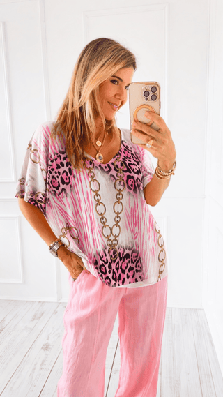 Wild Links V-Neck Italian Monaco Top