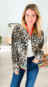 Wild Luxe Zip Jacket-160 Jackets-JODIFL-Coastal Bloom Boutique, find the trendiest versions of the popular styles and looks Located in Indialantic, FL