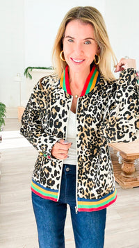 Wild Luxe Zip Jacket-160 Jackets-JODIFL-Coastal Bloom Boutique, find the trendiest versions of the popular styles and looks Located in Indialantic, FL