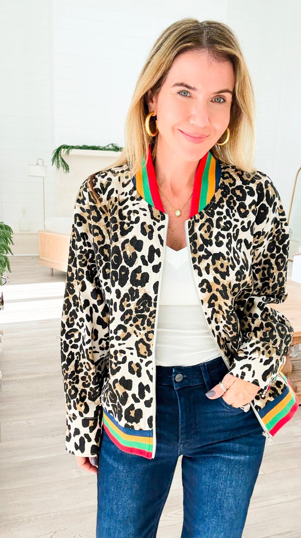 Wild Luxe Zip Jacket-160 Jackets-JODIFL-Coastal Bloom Boutique, find the trendiest versions of the popular styles and looks Located in Indialantic, FL