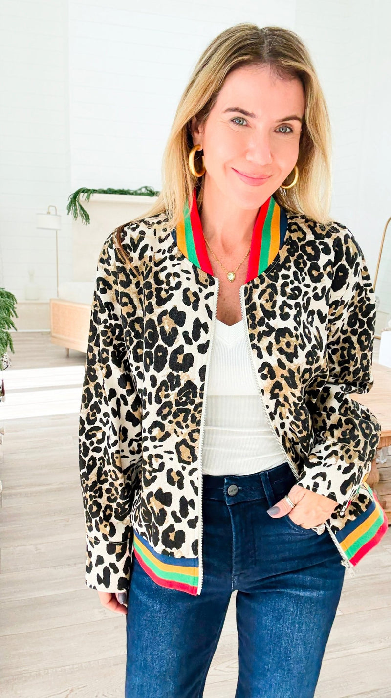 Wild Luxe Zip Jacket-160 Jackets-JODIFL-Coastal Bloom Boutique, find the trendiest versions of the popular styles and looks Located in Indialantic, FL