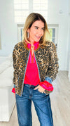 Wild Moonlight Leopard Quilt Jacket-160 Jackets-JODIFL-Coastal Bloom Boutique, find the trendiest versions of the popular styles and looks Located in Indialantic, FL