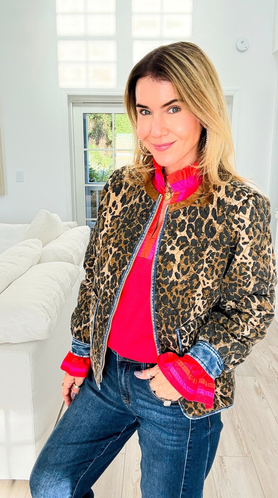Wild Moonlight Leopard Quilt Jacket-160 Jackets-JODIFL-Coastal Bloom Boutique, find the trendiest versions of the popular styles and looks Located in Indialantic, FL